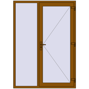 Купити Вхідні двері 1500x2100 мм REHAU SYNEGO GOLDEN OAK з двох сторін