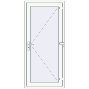 Металопластикові вхідні двері 900x2000 мм Одностулкові (комплектація: Базова). Вид зсередини Купити Вхідні двері 900x2000 мм REHAU SYNEGO