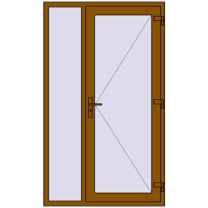 Купити Вхідні двері 1200x2020 мм REHAU Euro-Design 60 GOLDEN OAK з двох сторін