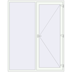 Металопластикові вхідні двері 1900x2400 мм З лівою боковиною (комплектація: За замовчуванням). Вид зсередини Купити Вхідні двері 1900x2400 мм REHAU SYNEGO Білий (RAL 9016) з двох сторін