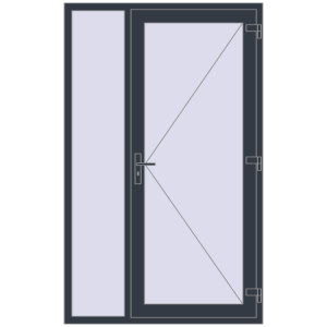 Купити Вхідні двері 1300x2100 мм REHAU Euro-Design 60 ANTHRACITE_GREY_STRUKTURAL з двох сторін