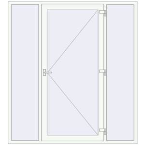 Металопластикові вхідні двері 2000x2200 мм З двома боковинами (комплектація: За замовчуванням). Вид зсередини Купити Вхідні двері 2000x2200 мм REHAU Euro-Design 60 Білий (RAL 9016) з двох сторін