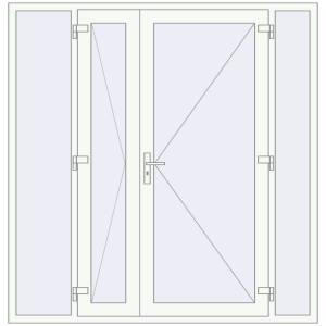 Купити Вхідні двері 2000x2070 мм REHAU Euro-Design 60 Білий (RAL 9016) з двох сторін