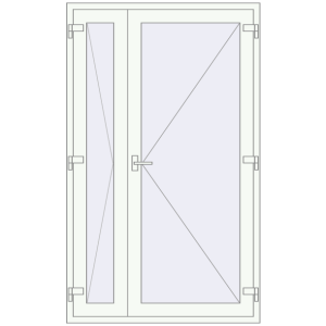 Купити Вхідні двері 1270x2100 мм REHAU Brillant-Design Білий (RAL 9016) з двох сторін
