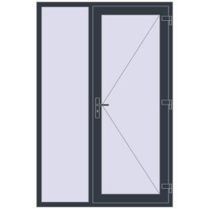 Купити Вхідні двері 1360x2050 мм REHAU Euro-Design 60 ANTHRACITE_GREY_STRUKTURAL з двох сторін