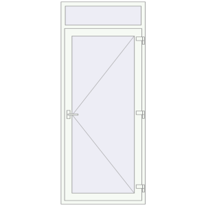 Металопластикові вхідні двері 1000x2400 мм з фрамугою (комплектація: За замовчуванням). Вид зсередини Купити Вхідні двері 1000x2400 мм REHAU Brillant-Design Білий (RAL 9016) з двох сторін