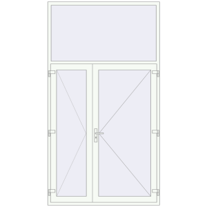 Купити Вхідні двері 1650x3000 мм REHAU Brillant-Design Білий (RAL 9016) з двох сторін