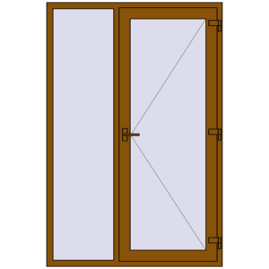 Купити Вхідні двері 1400x2100 мм REHAU Euro-Design 60 GOLDEN OAK з двох сторін