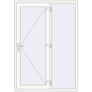 Купити Вхідні двері 1400x2000 мм REHAU Euro-Design 60 Білий (RAL 9016) з двох сторін
