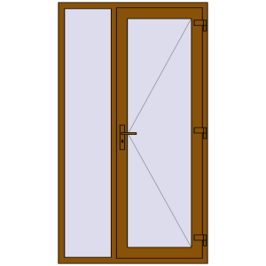 Купити Вхідні двері 1200x2100 мм REHAU Euro-Design 60 GOLDEN OAK з двох сторін