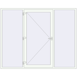 Купити Вхідні двері 2500x2000 мм REHAU Brillant-Design Білий (RAL 9016) з двох сторін