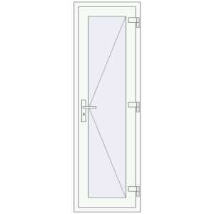 Купити Вхідні двері 600x1900 мм REHAU Euro-Design 60 Білий (RAL 9016) з двох сторін