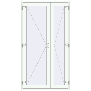 Купити Вхідні двері 1200x2200 мм REHAU Euro-Design 60 Білий (RAL 9016) з двох сторін