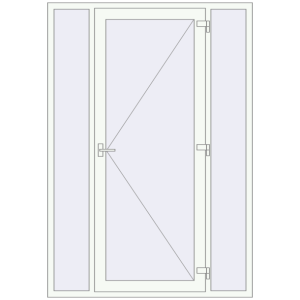 Металопластикові вхідні двері 1600x2300 мм з двома боковинами (комплектація: За замовчуванням). Вид зсередини Купити Вхідні двері 1600x2300 мм REHAU SYNEGO Білий (RAL 9016) з двох сторін