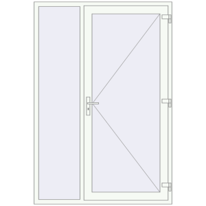 Металопластикові вхідні двері 1500x2200 мм З лівою боковиною (комплектація: За замовчуванням). Вид зсередини Купити Вхідні двері 1500x2200 мм REHAU Euro-Design 60 Білий (RAL 9016) з двох сторін