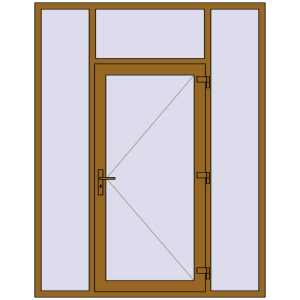 Купити Вхідні двері 1800x2300 мм REHAU Euro-Design 60 LIGHT_OAK з двох сторін