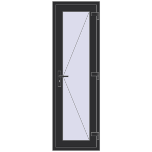 Купити Вхідні двері 600x1900 мм REHAU Euro-Design 60 ANTHRACITE_GREY_GLATT з двох сторін
