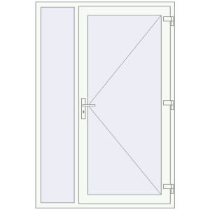 Купити Вхідні двері 1350x2000 мм REHAU Euro-Design 60 Білий (RAL 9016) з двох сторін