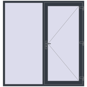 Купити Вхідні двері 2000x2100 мм REHAU SYNEGO ANTHRACITE_GREY_STRUKTURAL з двох сторін