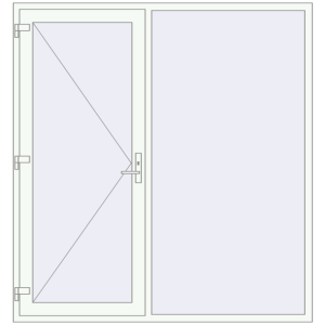 Металопластикові вхідні двері 2000x2135 мм З правою боковиною (комплектація: Базова). Вид зсередини Купити Вхідні двері 2000x2135 мм REHAU Brillant-Design Білий (RAL 9016) з двох сторін