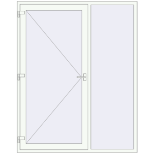 Купити Вхідні двері 1750x2200 мм REHAU Brillant-Design Білий (RAL 9016) з двох сторін