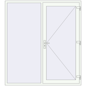Купити Вхідні двері 1850x2050 мм REHAU Euro-Design 60 Білий (RAL 9016) з двох сторін