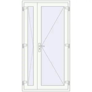 Купити Вхідні двері 1100x2080 мм REHAU Euro-Design 60 Білий (RAL 9016) з двох сторін