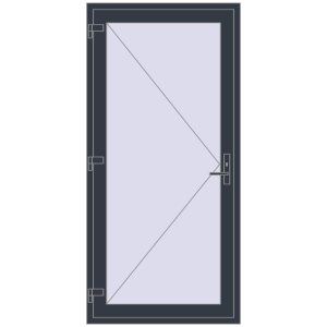 Купити Вхідні двері 1000x2100 мм REHAU Euro-Design 60 ANTHRACITE_GREY_STRUKTURAL з двох сторін