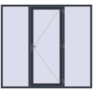 Купити Вхідні двері 2400x2200 мм REHAU Euro-Design 60 ANTHRACITE_GREY_STRUKTURAL з двох сторін