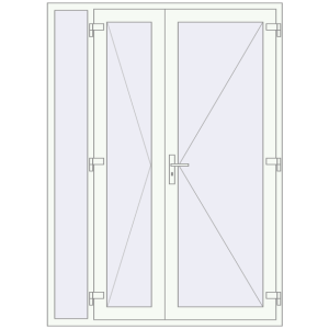 Купити Вхідні двері 1600x2200 мм REHAU Brillant-Design Білий (RAL 9016) з двох сторін