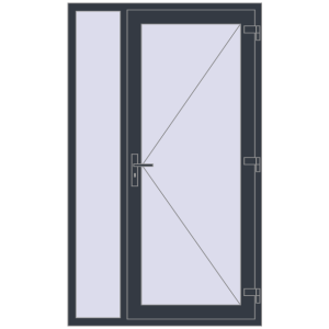 Купити Вхідні двері 1200x2000 мм REHAU Brillant-Design ANTHRACITE_GREY_STRUKTURAL з двох сторін