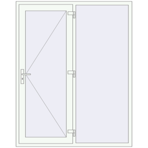 Купити Вхідні двері 1600x2000 мм REHAU Euro-Design 60 Білий (RAL 9016) з двох сторін