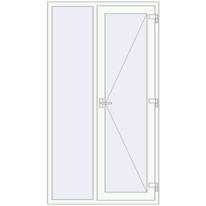 Купити Вхідні двері 1230x2230 мм REHAU Euro-Design 60 Білий (RAL 9016) з двох сторін