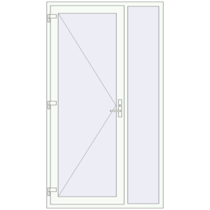 Металопластикові вхідні двері 1330x2350 мм з правою боковиною (комплектація: Базова). Вид зсередини Купити Вхідні двері 1330x2350 мм REHAU SYNEGO