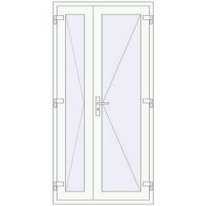 Купити Вхідні двері 1042x2100 мм REHAU Euro-Design 60 Білий (RAL 9016) з двох сторін