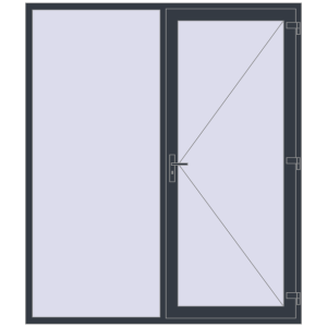 Купити Вхідні двері 2020x2350 мм REHAU SYNEGO ANTHRACITE_GREY_STRUKTURAL з двох сторін