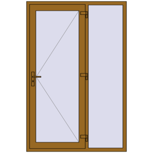 Металопластикові вхідні двері 1400x2100 мм з правою боковиною (комплектація: Базова). Вид ззовні Купити Вхідні двері 1400x2100 мм REHAU Brillant-Design