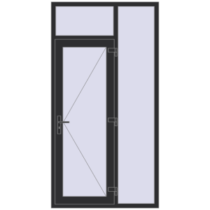 Купити Вхідні двері 1200x2300 мм REHAU Euro-Design 60 ANTHRACITE_GREY_GLATT з двох сторін