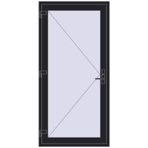 Купити Вхідні двері 1000x2050 мм REHAU Euro-Design 60 BLACK_ULTI-MATT з двох сторін