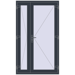 Металопластикові вхідні двері 1200x2050 мм Двостулкові (комплектація: Преміум). Вид ззовні Купити Вхідні двері 1200x2050 мм REHAU Brillant-Design