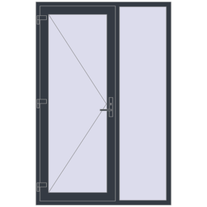 Купити Вхідні двері 1400x2100 мм REHAU Euro-Design 60 ANTHRACITE_GREY_STRUKTURAL з двох сторін