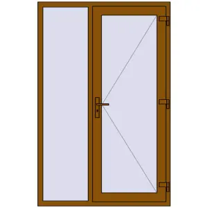 Купити Вхідні двері 1300x2000 мм REHAU SYNEGO GOLDEN OAK з двох сторін