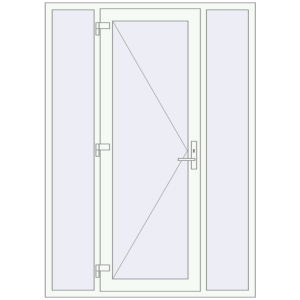 Купити Вхідні двері 1500x2100 мм REHAU Brillant-Design Білий (RAL 9016) з двох сторін