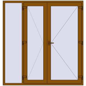 Купити Вхідні двері 2000x2100 мм REHAU Euro-Design 60 GOLDEN OAK з двох сторін