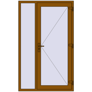 Купити Вхідні двері 1250x2050 мм REHAU Euro-Design 60 GOLDEN OAK з двох сторін