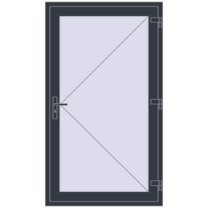 Купити Вхідні двері 1070x1860 мм REHAU Brillant-Design ANTHRACITE_GREY_STRUKTURAL з двох сторін
