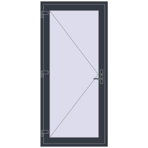 Купити Вхідні двері 950x2050 мм REHAU Euro-Design 60 ANTHRACITE_GREY_STRUKTURAL з двох сторін