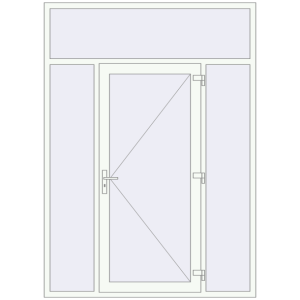 Купити Вхідні двері 1800x2500 мм REHAU Brillant-Design Білий (RAL 9016) з двох сторін