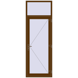 Купити Вхідні двері 900x2600 мм REHAU Euro-Design 60 WALNUT з двох сторін