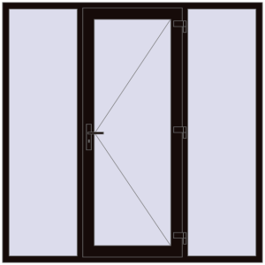 Купити Вхідні двері 2000x2000 мм REHAU Euro-Design 60 BLACK_BROWN з двох сторін